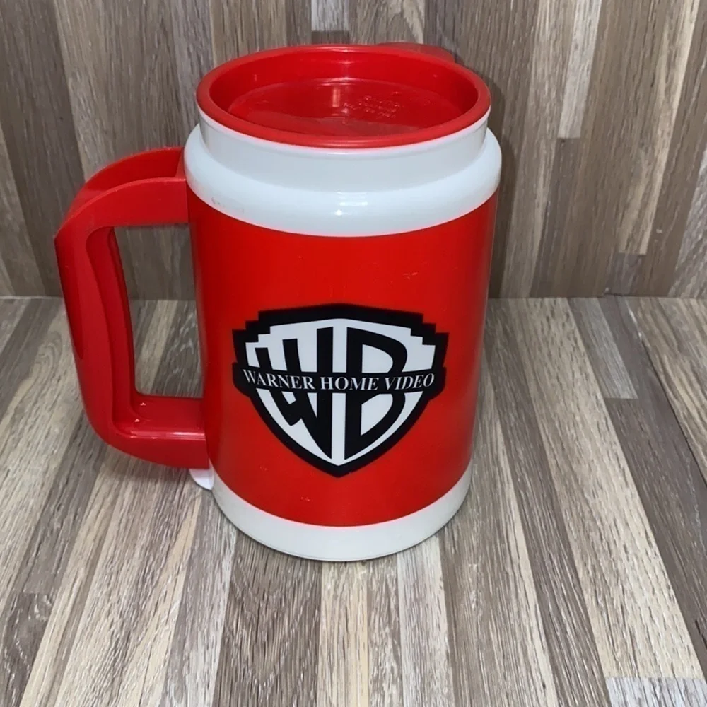 Coffee hot cold tumbler travel mug Warner Bros vintage trucker mug on the go euc - Picture 10 of 10